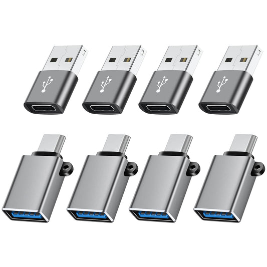 BaseNew USBC to USB Adapter 8 Pack,USB to USB C Adapter,USB-A Type-C Male Female OTG Adaptor,USBA USBC Adapter Set for iPhone 17 16 15,MacBook…