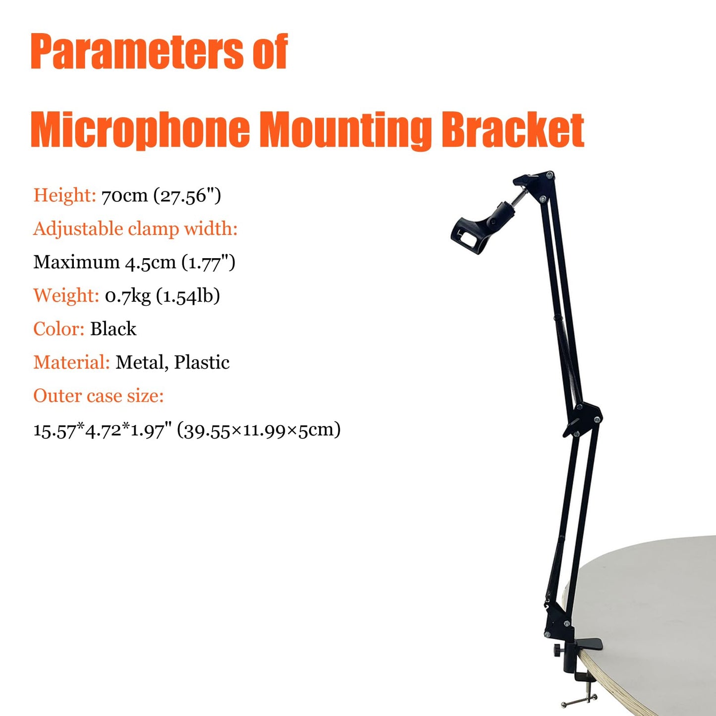Yokoma Microphone Mounting Bracket Microphone Suspension Boom Mic Scissor Arm Stand Holder for Studio Broadcast Recording Mic Stand
