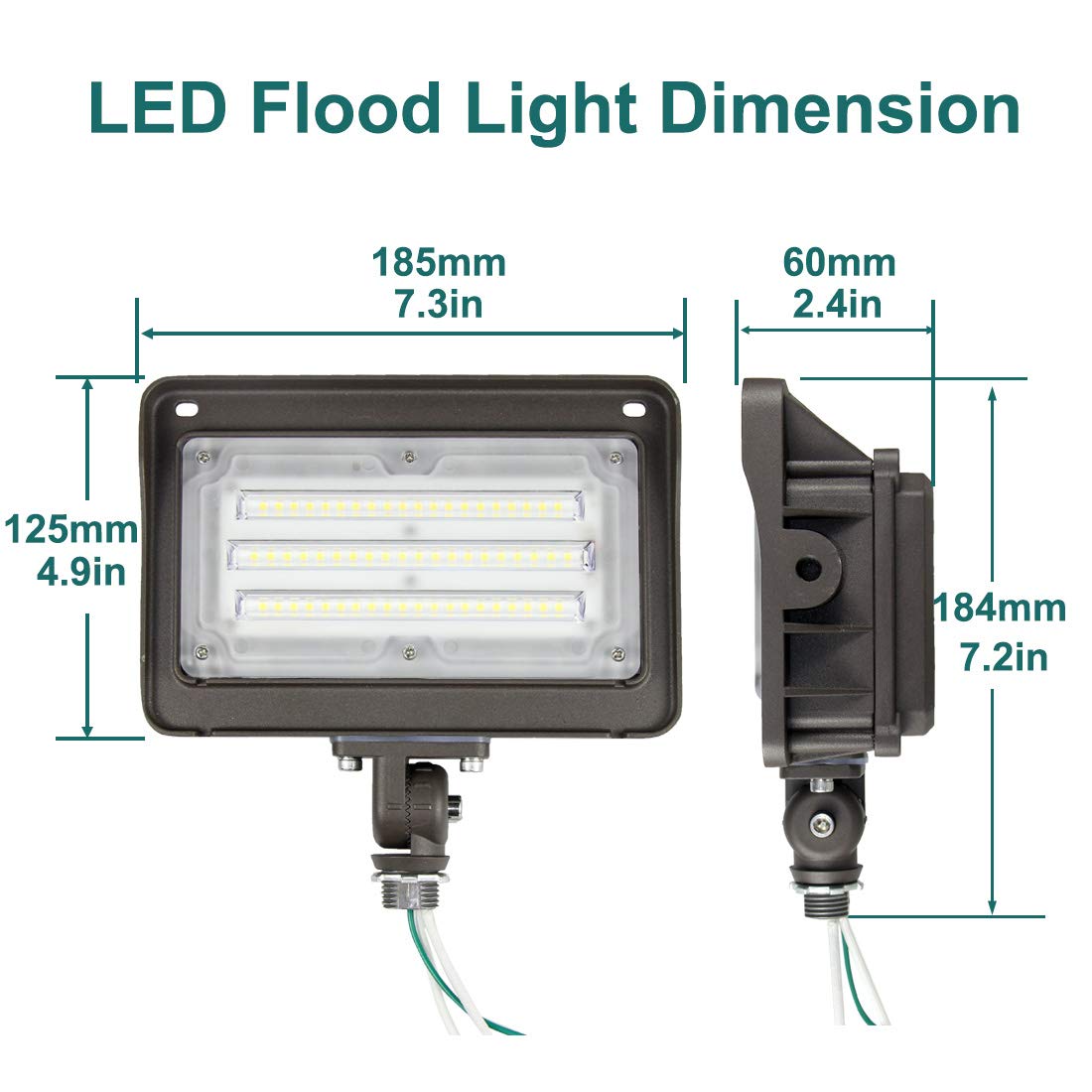 kadision LED Flood Light Outdoor 50W, 6500LM (200W HPS/MH Equiv.) 5000K Daylight, Waterproof Knuckle Mount LED Outdoor Flood Lights for Garden Porch