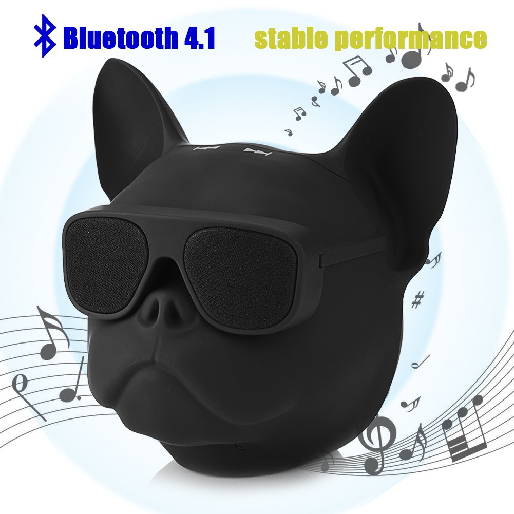 French Bulldog Shaped HI-FI Wireless Speaker w/Function of Voice Command, w/ 32G Capacity, Bluetooth4.1, Portable, Perfect for Home, Long Time Use