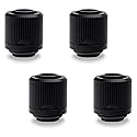 EKWB EK-Quantum Torque STC-10/13 Compression Fitting for Soft Tubing, 10/13mm (3/8" ID, 1/2" OD), Black, 4-Pack