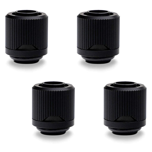 EKWB EK-Quantum Torque STC-10/13 Compression Fitting for Soft Tubing, 10/13mm (3/8" ID, 1/2" OD), Black, 4-Pack
