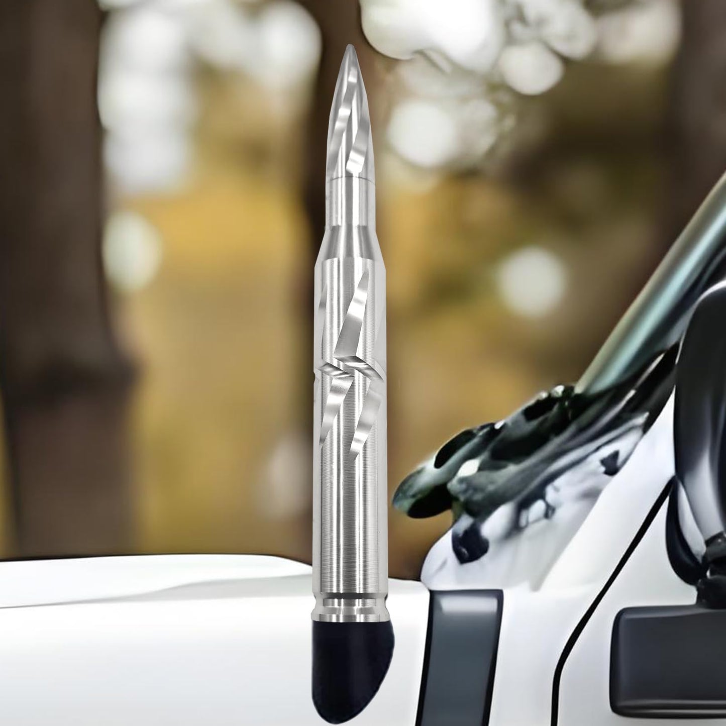 50 Cal Bullet Antenna Car Truck Universal Replacement for GMC Sierra 1500 Chevy Dodge Ram Silverado 1500 Ford F-150 Accessories RAM 1500 Short Antenna
