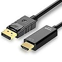 4K 60Hz Displayport to HDMI Cable 6ft, NOT HDMI to Displayport Adapter, Display Port to HDMI Cable 6feet for Dell Lenovo HP Laptop Desktop PC Monitor