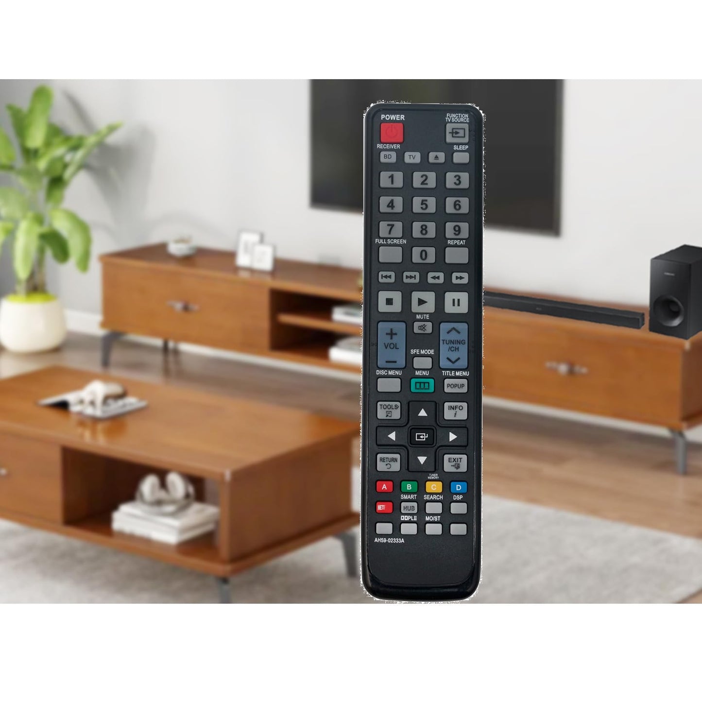 AH59-02333A Replace Remote Applicable for Samsung HT-D4500 HT-D5100 HT-D5130 HT-D5300 HT-D5210C HT-D4500/ZA HT-D5100/ZA HT-D5300/ZA HTD4500 HTD5100