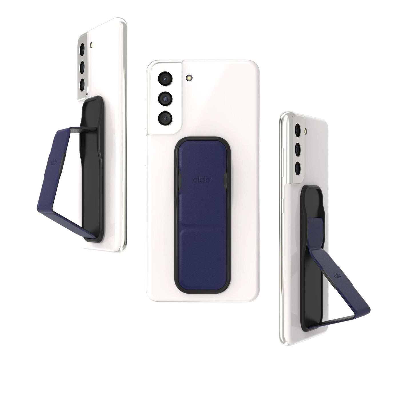 CLCKR Cell Phone Grip and Expanding Stand, Universal Phone Grip Holder for iPhone 15 Pro, Pro Max, Plus, 14 & 13 Models, Samsung Phones, Tablets