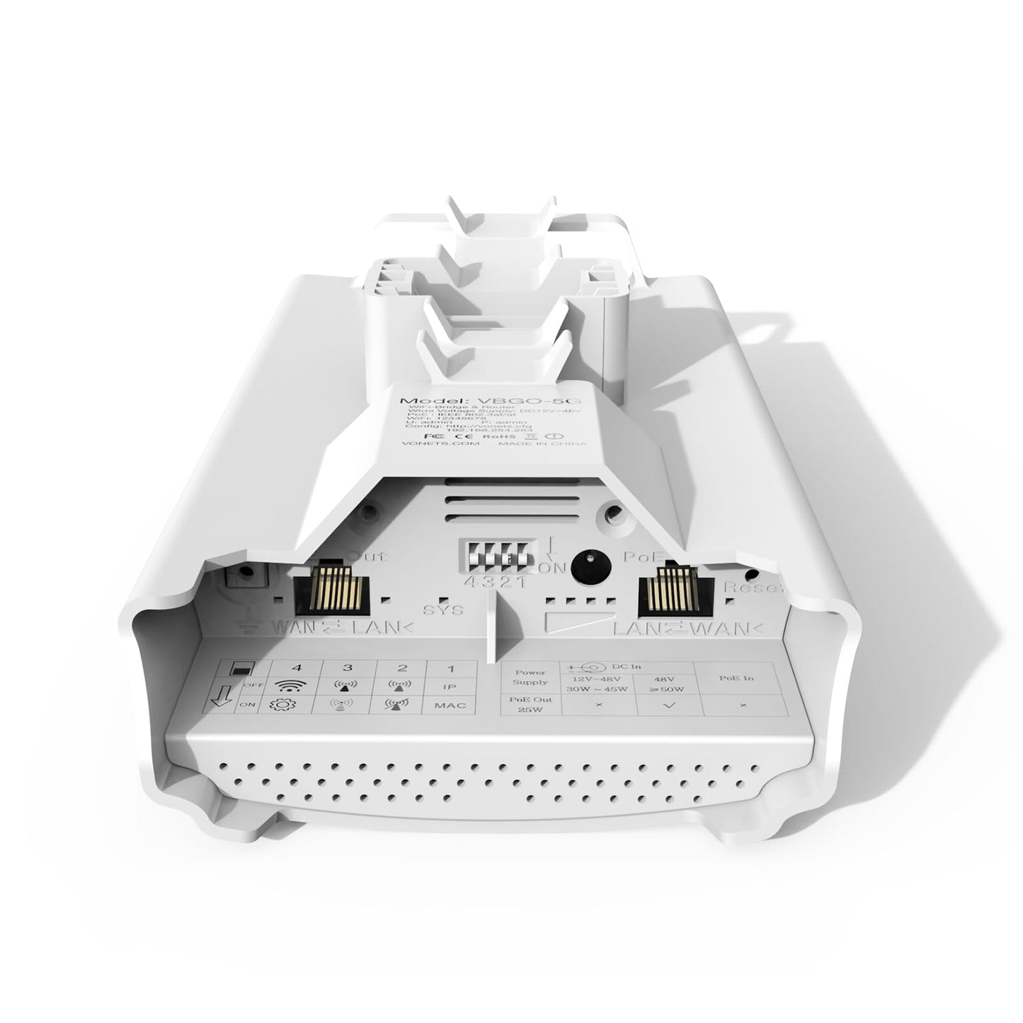 VBGO 5G WiFi Bridge Pair 5.8GHz Band Support Wireless Kit High Speed 1800Mbps Outdoor Connectivity Device High Bandwidth Applications Robust