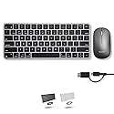 Macally Apple Wireless Keyboard and Mouse for Mac - Dual Mode (Bluetooth + Wired) - Multi-Device, Rechargeable - Mini Wireless Keyboard and Mouse