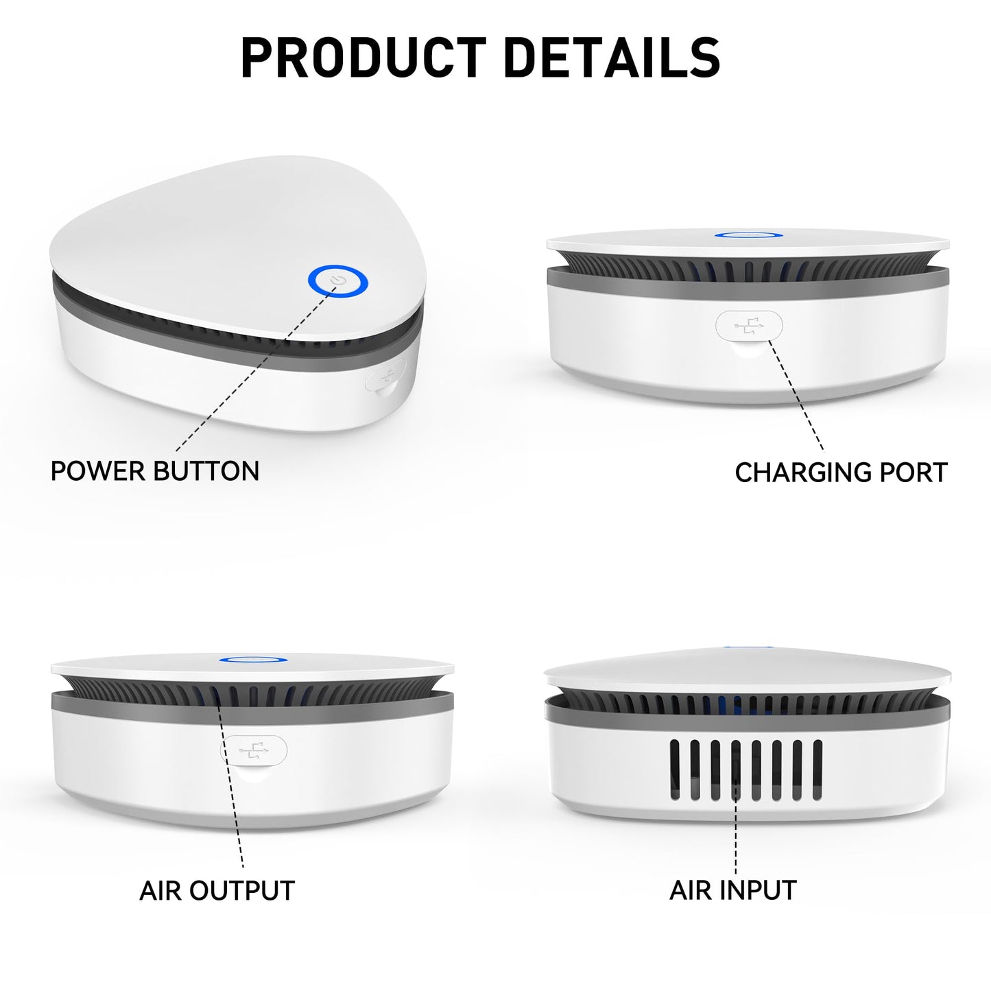 VTAR Portable Ozone Machine Generator for Home, Hunting Gear, Rechargeable Ozone Machine for Clothes, Bags, Cars, Closets and Small Spaces, Odor