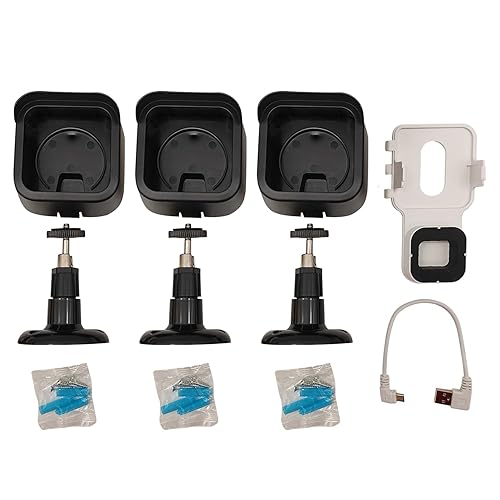 Blink Security Camera Accessory Pack: 3 Protective Casings & Swivel Mounts with Sync Module Outlet | ONLY for 3rd Gen Blink Outdoor (Black)
