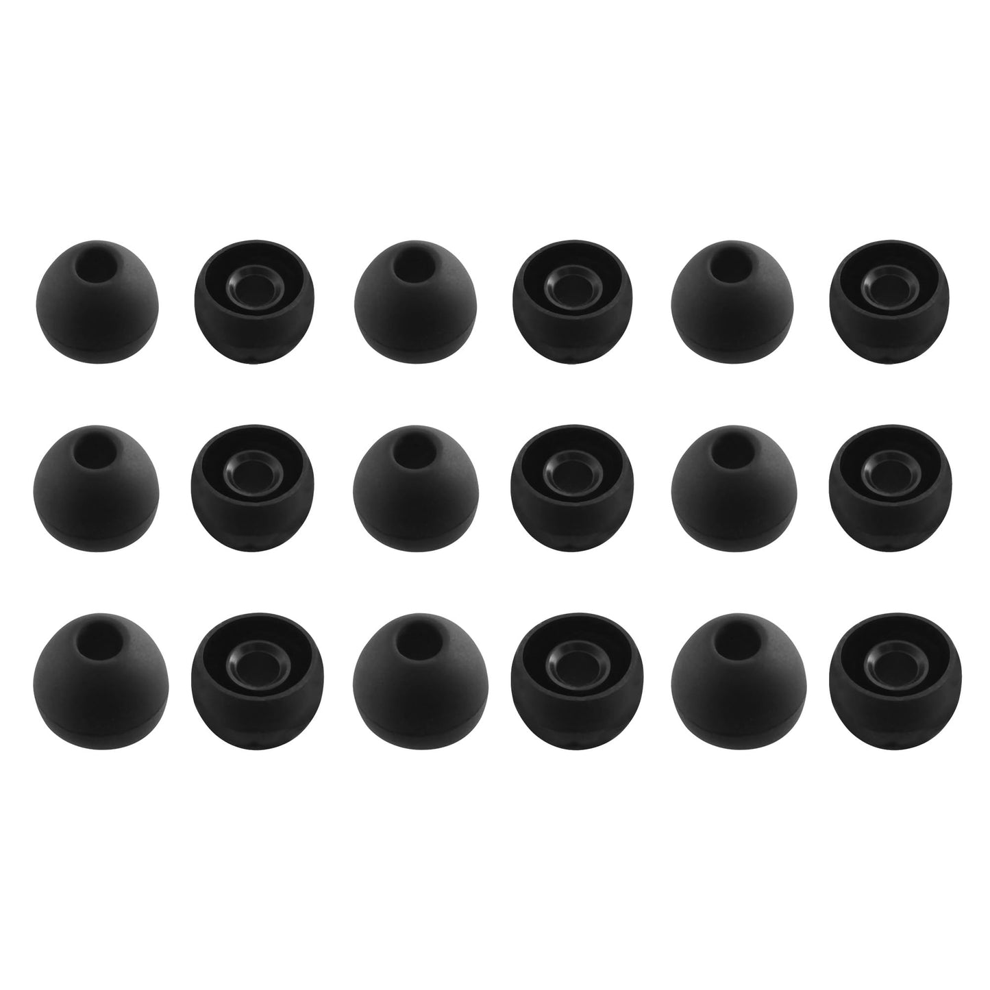 NANLANFAN Replacement Silicone Ear Tips for bmani T16 / occiam T17 / TOZO T6 / TOZO T10 / TONEMAC N18 Earbuds, 9 Pairs (S/M/L, Black)