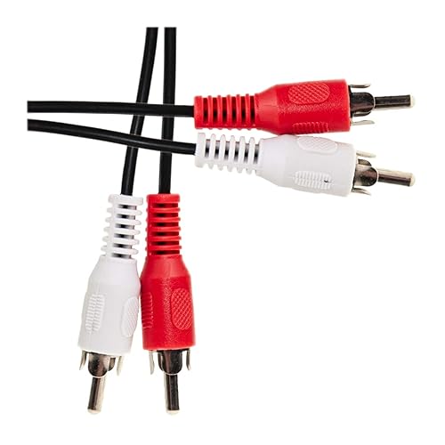 CableWholesale RCA Stereo Audio Cable, 2 RCA Male to Male Audio/Video Cable, 2 Channel (Left and Right) 26AWG, 50 feet, Black