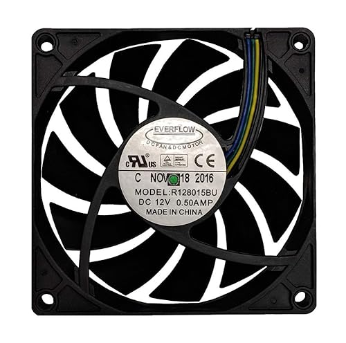 Everflow 80x80x15mm Ultra High Speed 12V DC Fan with PWM, Model R128015BUAF