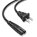 QKCOK 8FT 2 Prong C8 Wall Power Supply Cable Cord for Sony PS5/PS4,Xbox One S/X Series X/S, PlayStation 5 4, TCL Roku Smart LED LCD HD TV, HP