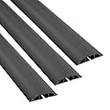 D-Line 6 Foot Floor Cord Cover, Cable Protector Case Pack, CC-1/3PK, Protect Cords and Prevent Trip Hazards, Black (Pack of 3)