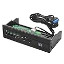 Computer Front Panel USB 2.0 PC Internal Card Reader PC Dashboard Fits 5.25 inch Drive Bay, Support M2, MS, XD, CF, TF Card