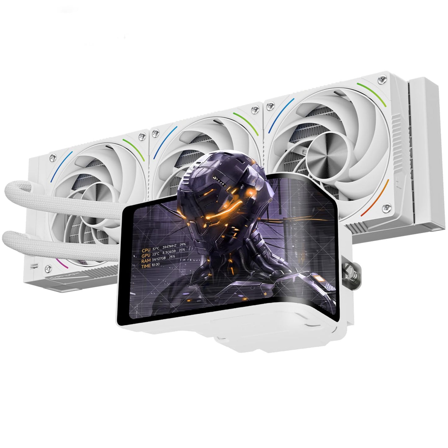 Thermalright Wonder Vision 360 Turbo ARGB White CPU Liquid Cooler,for AM5/Intel LGA1851/1700,6.67’’ 3D Curved Screen with 2400x1080