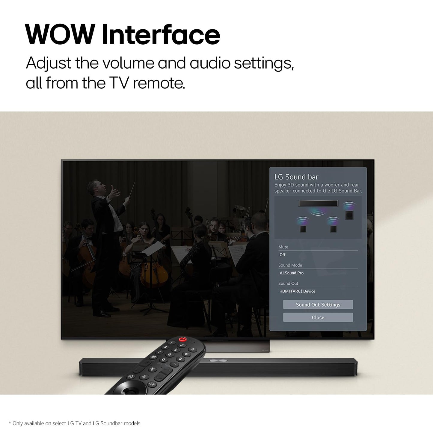 LG S40T 2.1 ch.Soundbar with Wireless Subwoofer, TV Synergy, Wow Interface, AI Sound Pro (2024 New Model) (Renewed)