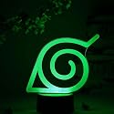 Otaku Lamps Konoha Leaf Naruto - Anime Night Light, 16 Color RGB LED - Gift for Otaku
