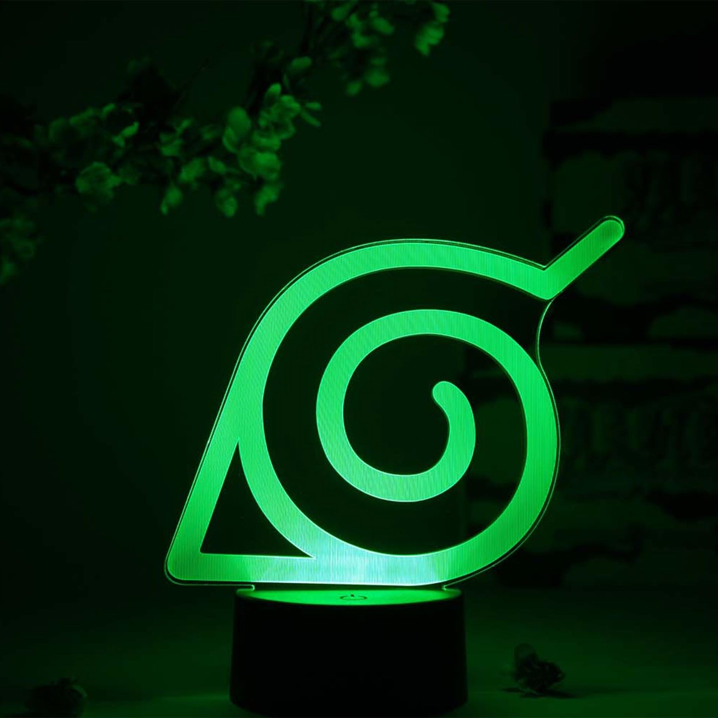 Otaku Lamps Konoha Leaf Naruto - Anime Night Light, 16 Color RGB LED - Gift for Otaku