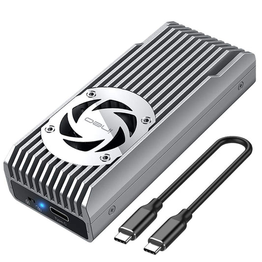 ineo M.2 NVMe 20G USB 3.2 Gen 2x2 Type-C to NVMe PCIe M-Key SSD Enclosure with Built-in Cooling Fan [C2598-NVMe, 20Gbps]