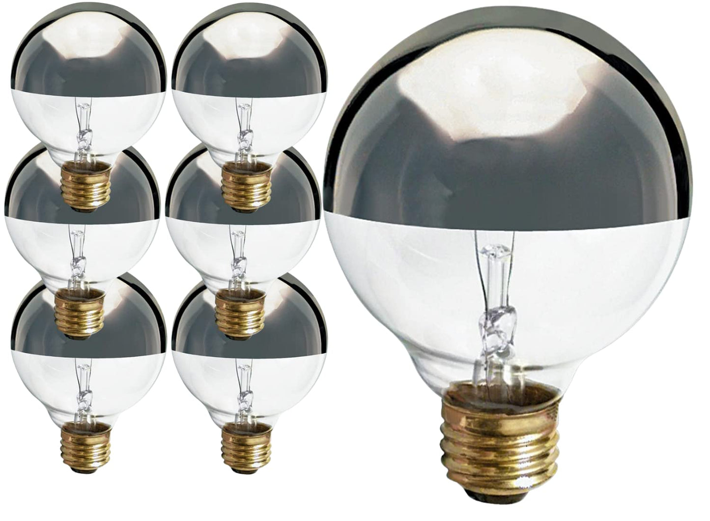 Satco (6 Pack S3862 120-Volt 60-Watt G25 Medium Base Light Bulb, Silver Crown