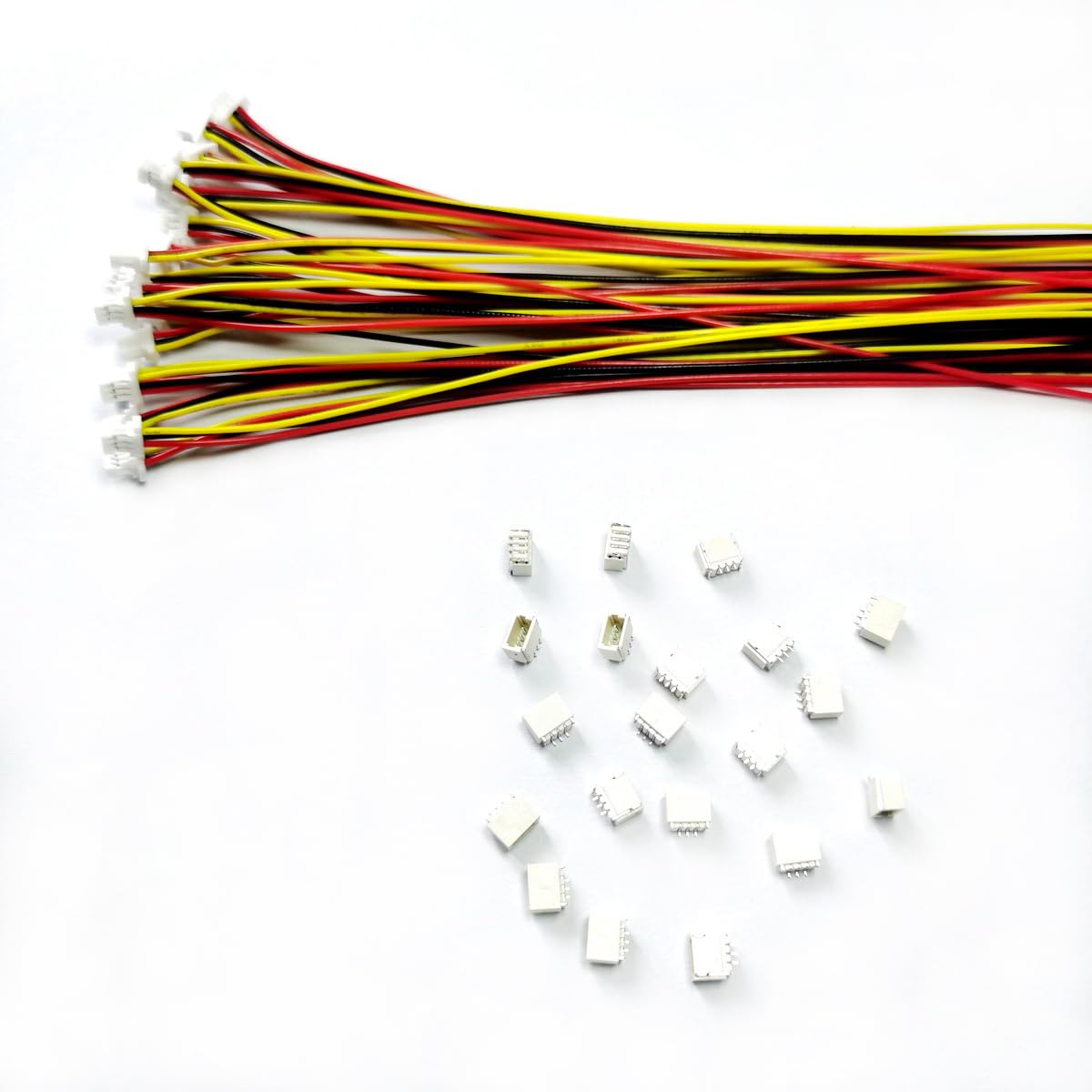 BOJOUL 20 Sets JST SH 1.0mm 3-Pin Male Connector and 28AWG Female Connector Plug with Wire Cable 20cm Used in PCB Toys Household Appliances etc