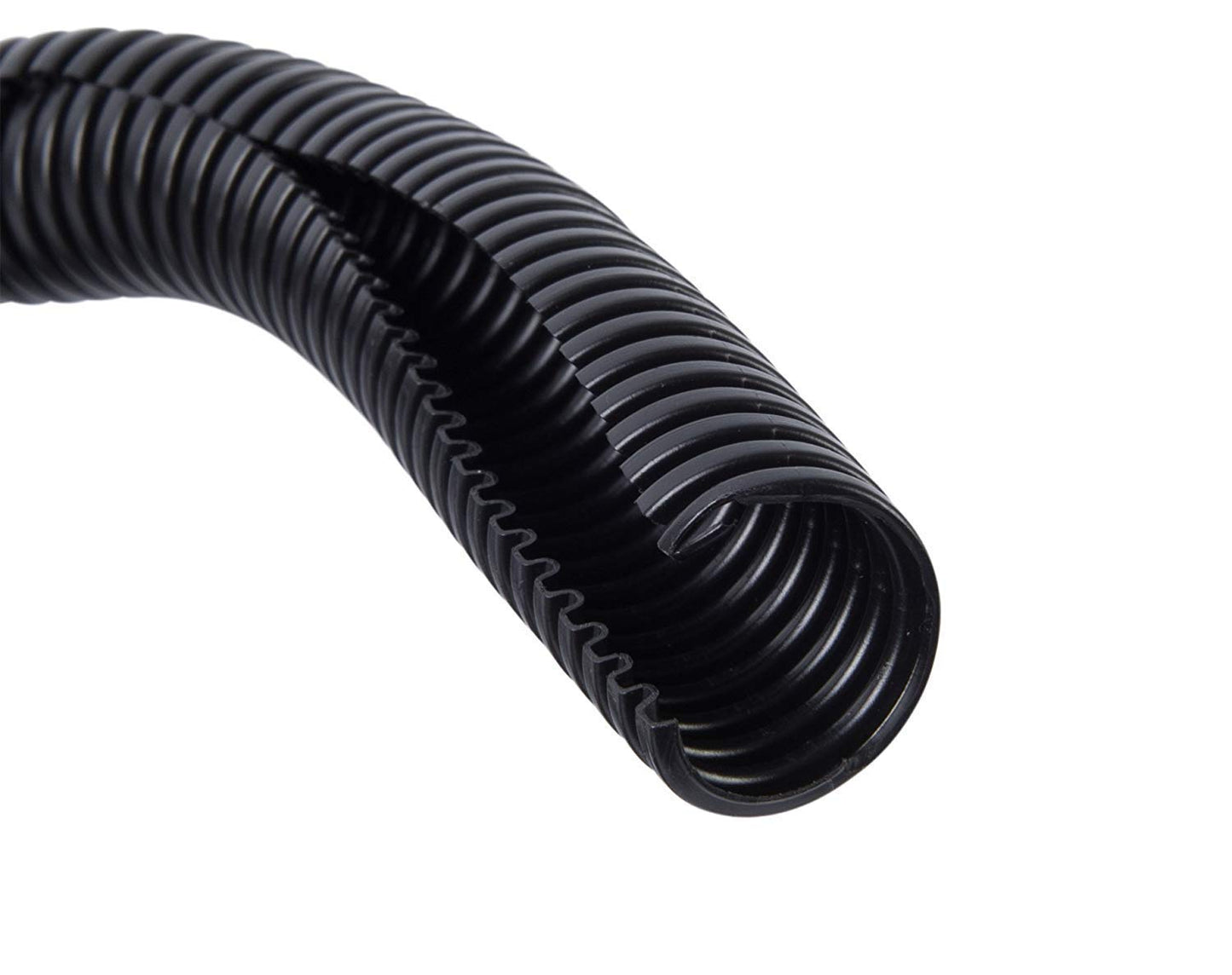 1.5" X 10 ft Split Wire Loom Flex-Guard Convoluted Tubing - Protective Split Cable Sleeves for Automotive Home Industrial Electrical Wires - Chemical