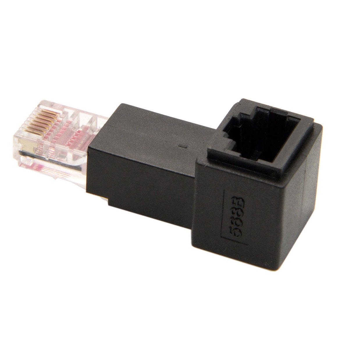 cablecc Up Angled 90 Degree 8P8C FTP STP UTP Cat 5e Male to Female LAN Ethernet Network Extension Adapter