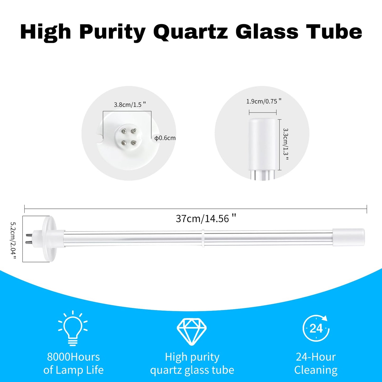 AIRBABY 14" 18W HVAC ÜVC Light Replacement Bulb, Compatible with APCO Mag15 Systems and Other AC HVAC Systems, OEM Quality One-Year Warranty