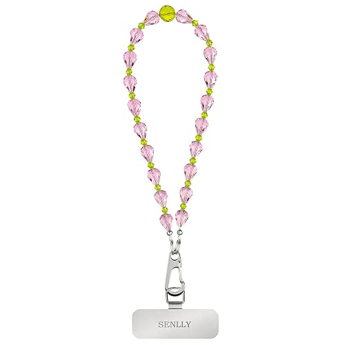SENLLY Wristlet Phone Lanyard Charm, Selected K9 Crystal Wrist Strap, Use Stainless Steel Hardware, Jewel Gift for Women