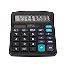 Desk Calculator 12 Digit Office Calculators with Large Screen Display, Dual Solar Power and Battery, Recessed Big Button Calculator for Office Home