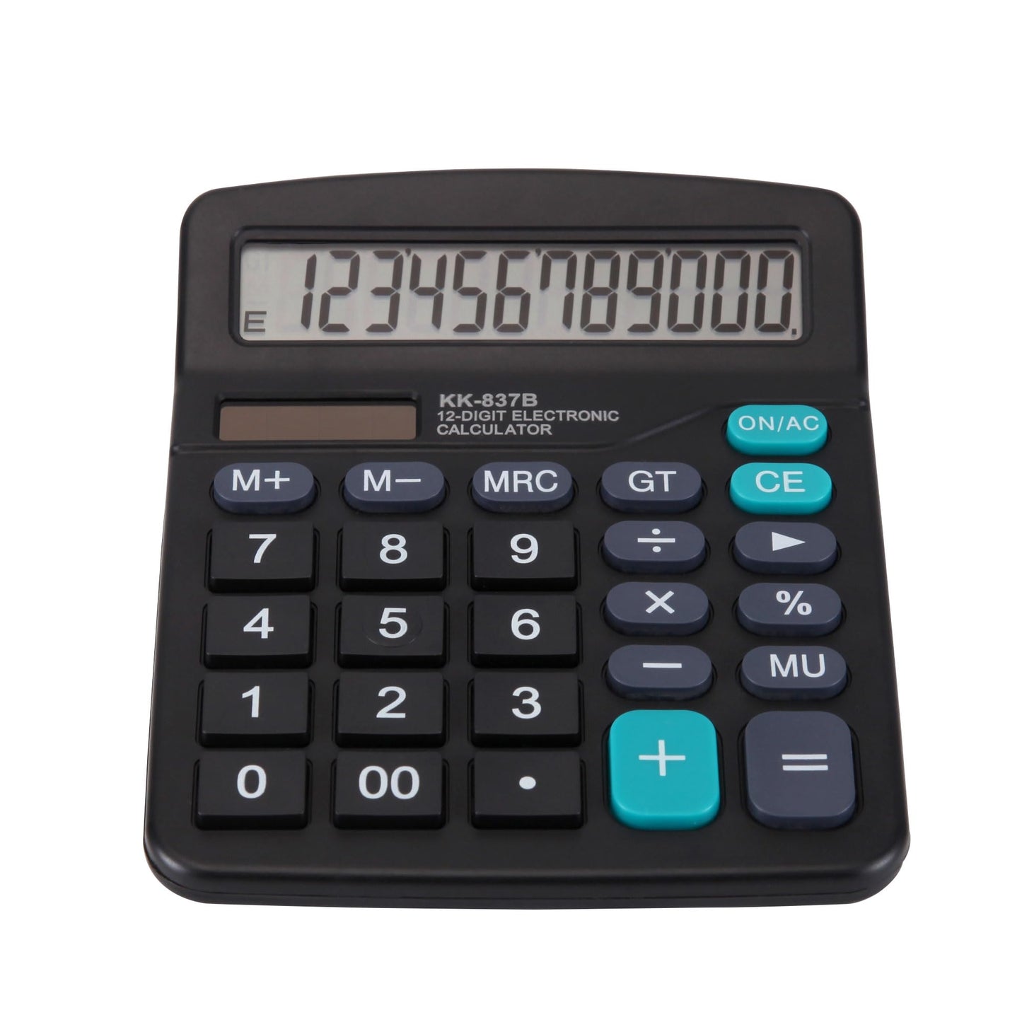 Desk Calculator 12 Digit Office Calculators with Large Screen Display, Dual Solar Power and Battery, Recessed Big Button Calculator for Office Home