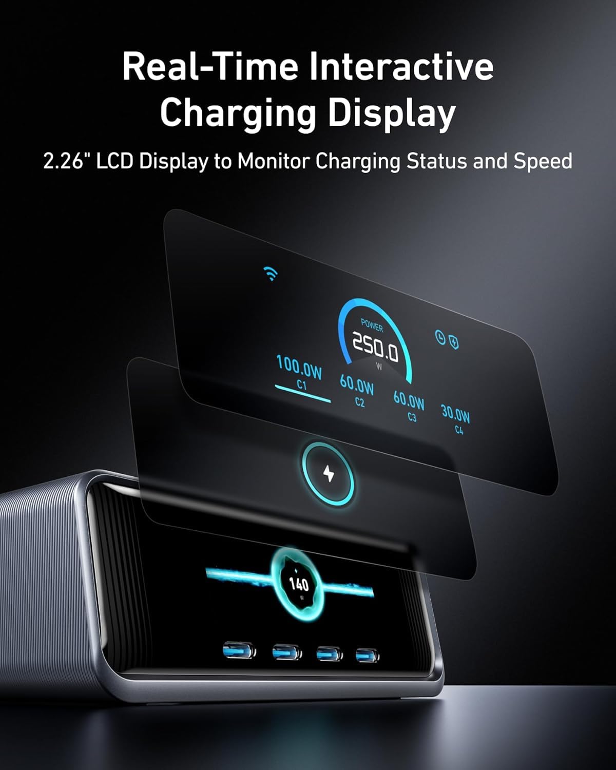Anker Prime Charging Station, 250W 6-Port GaN USB C Charger