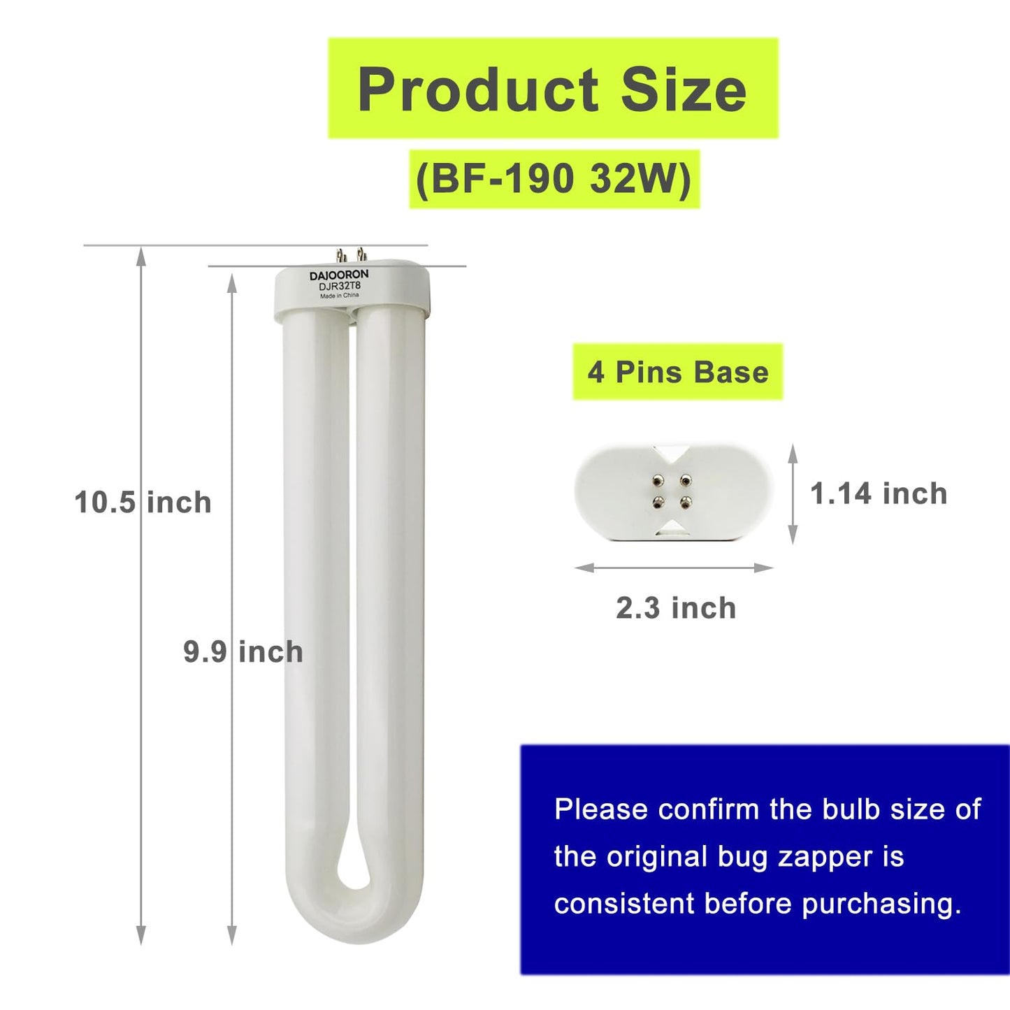 BF-190 Bug Zapper Replacement Bulb for Flowtron BK-40D, 10" FUL32T8/BL