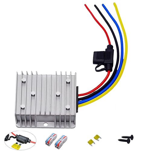 DC-DC 20A 240W Power Converters 48V 36V Step Down to 12V Converter Golf Cart Voltage Reducer Regulator Waterproof Transformer with Fuse