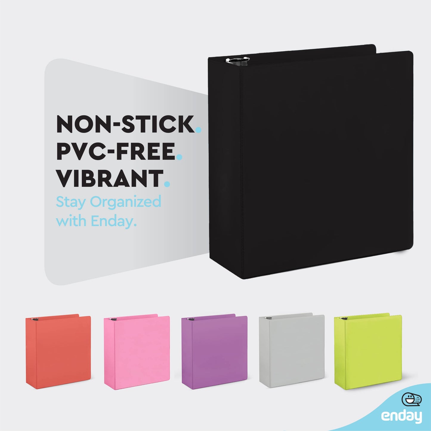 Enday 3 Inch Binder Black 3 Ring Binder 3 Inch, Heavy Duty Three Ring Binder, 600 Sheets Capacity - 3 Inch Binder for Home School and Office