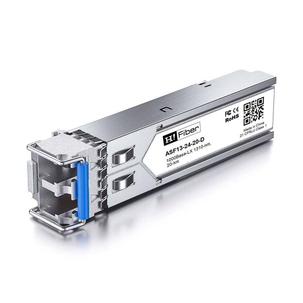 H!Fiber 1.25G Single Mode SFP LC Module, 1000Base-LX/LH Fiber Transceiver for Cisco GLC-LH-SMD, Ubiquiti UF-SM-1G, UniFi, Mikrotik, Intel, Netgear