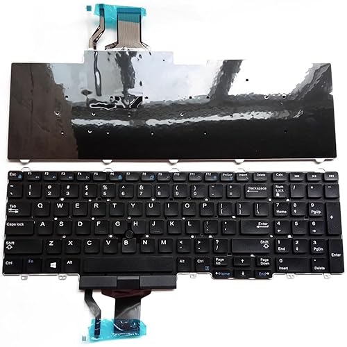 US Keyboard for Dell Latitude E5550 E5570 5580 5590 5591 / Dell Precision 3510 3520 7510 7520 7710 7720 Laptop with Pointer No Frame (No Backlight)