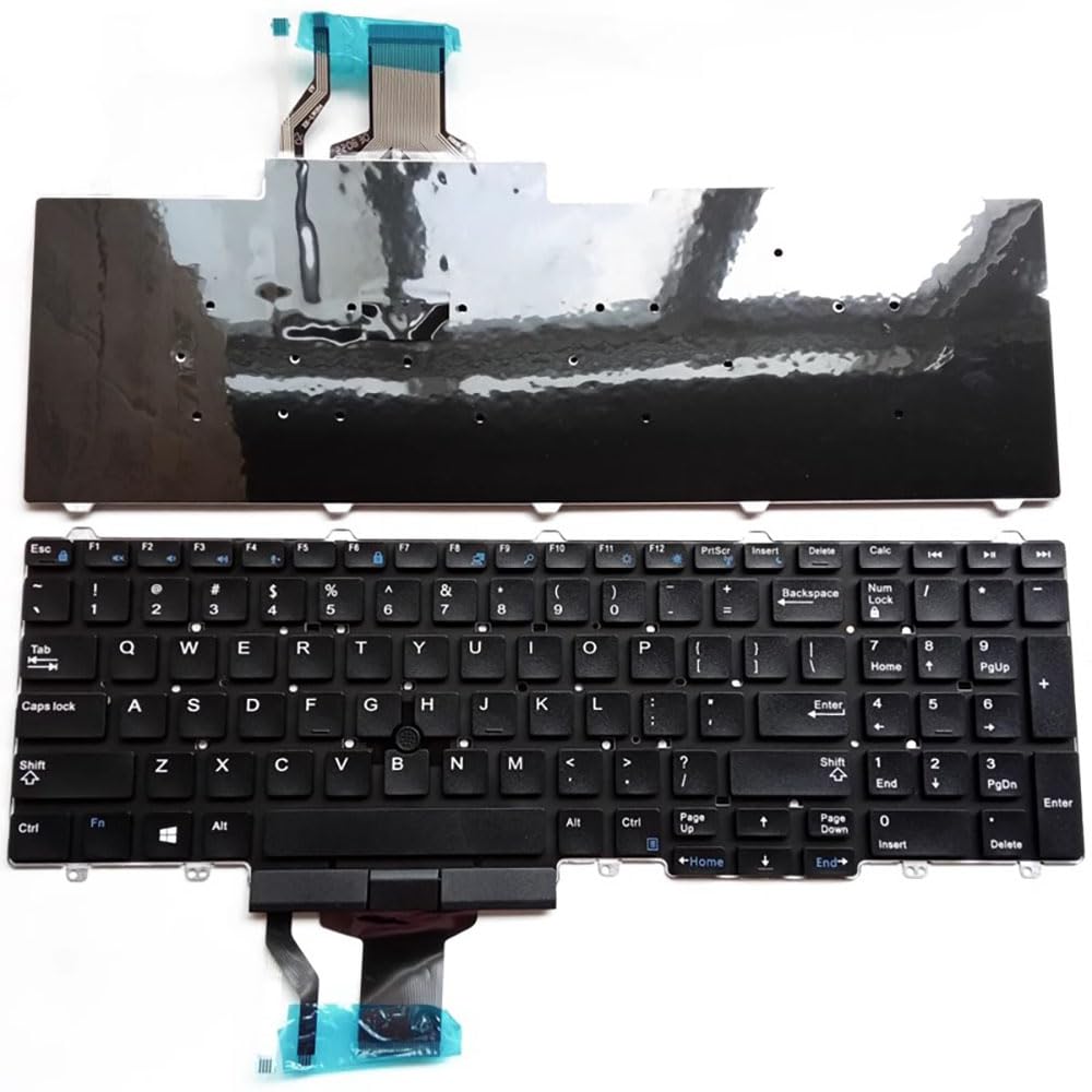 US Keyboard for Dell Latitude E5550 E5570 5580 5590 5591 / Dell Precision 3510 3520 7510 7520 7710 7720 Laptop with Pointer No Frame (No Backlight)