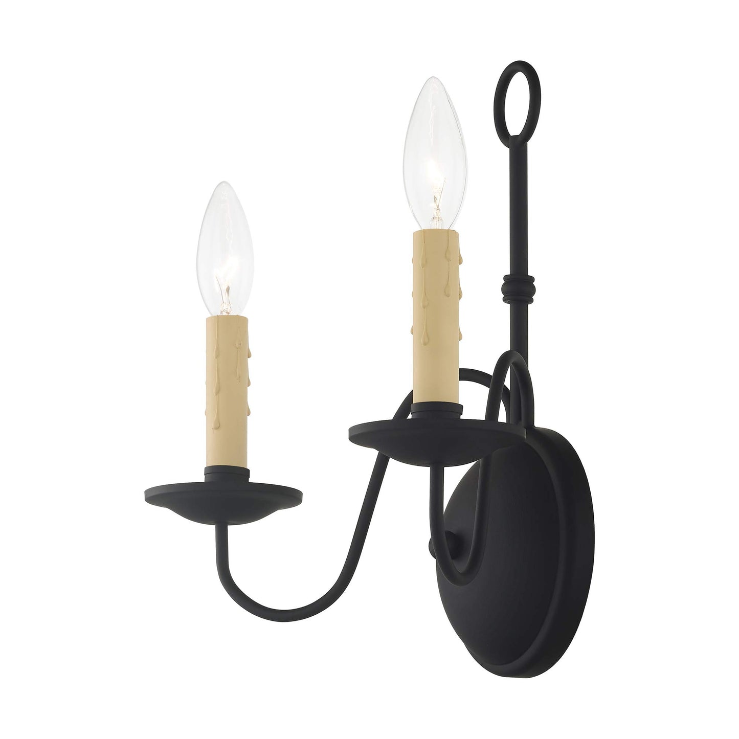 Livex Lighting 4492-04 Heritage 2-Light Wall Sconce, Black