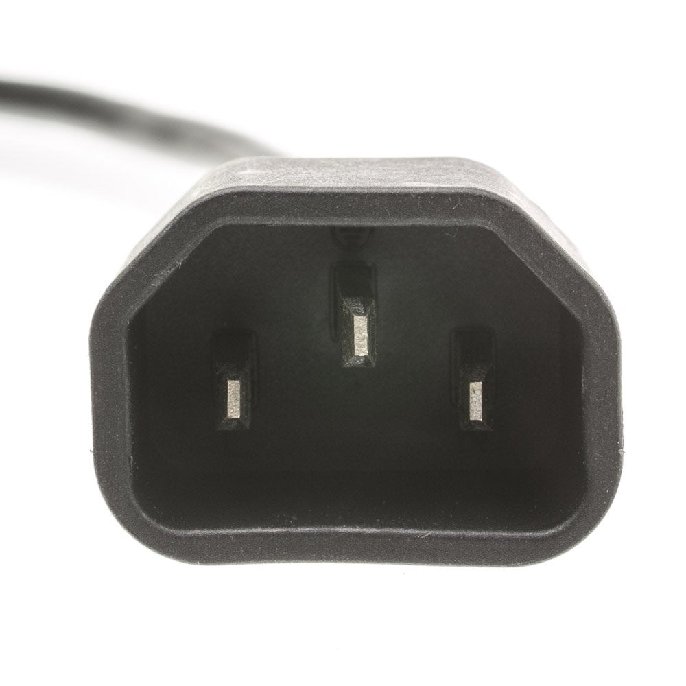 6 feet Computer/Monitor Power Cord Adapter, NEMA 1-15R Female to C14 Male Plug, 3 Pin, 18 AWG, 10 Amp, Power Cable for PC/Monitor, Power Extension