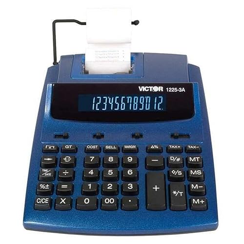 Victor 1225-3a Antimicrobial Two-Color Printing Calculator, Blue/red Print, 3 Lines/sec