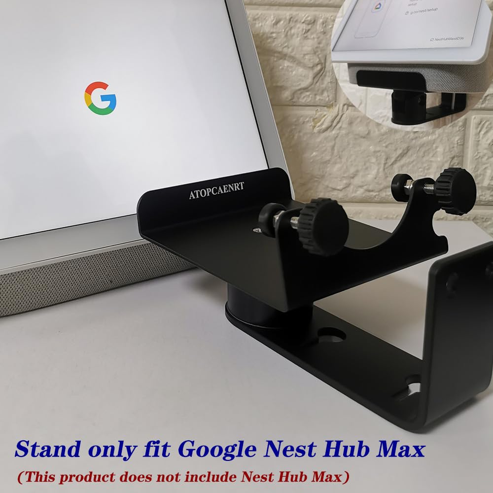 ATOPCAENRT Wall Mount for Google Nest Hub Max, Wall Mount Bracket, Space-Saving Design for Home, Office, Kitchen, Bedroom, Compatible with Google Nest