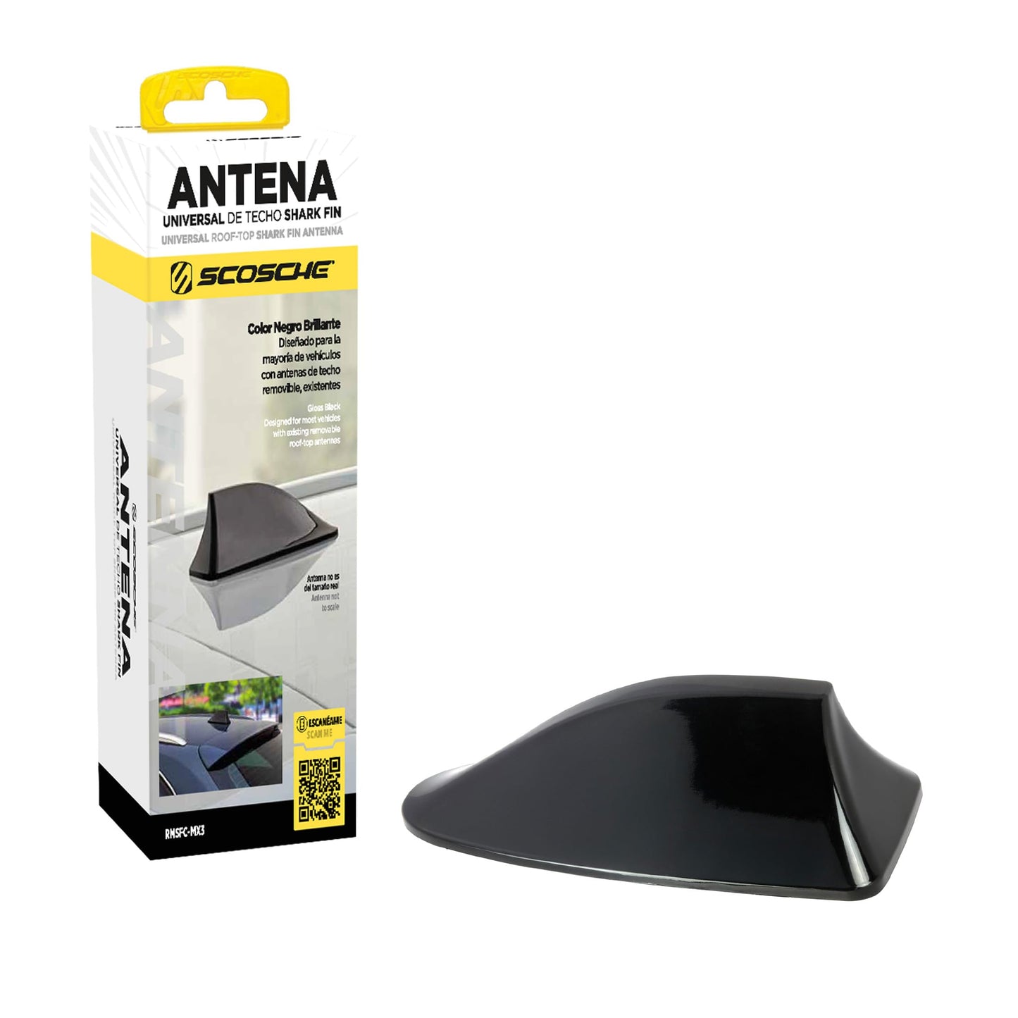 Scosche RMSFC-MX3 Shark Fin Antenna Cover for AM/FM Radio - Fits Most Vehicles with an Existing Roof Top Antenna - Easy Install for Car, Truck, SUV