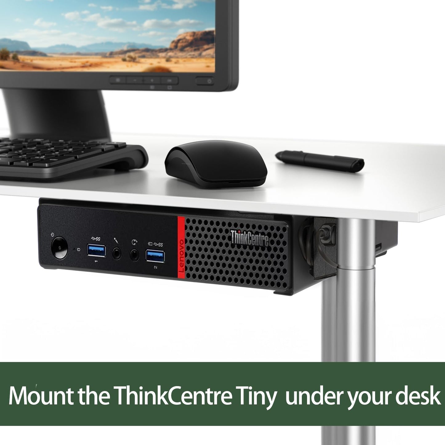 2 Pack Mini PC Mount Compatible with Lenovo ThinkCentre Tiny, Wall VESA and Under Desk Mount for Lenovo ThinkCentre Tiny Desktops M600 M700 M710Q