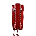 TelPal Red Wall Phone, Analog Corded Wall Mounted Phone with Loud Traditional Bell, Classic Landline Phones Wall Mount with Handset Volume Control