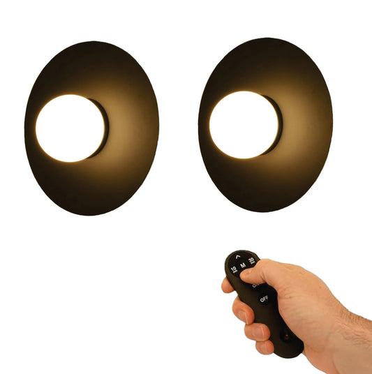 B&R Lighting Wireless Battery Operated Wall Sconce Light (2 Pack)- Magnetic and Rechargeable Wall Lights with Remote - 10,000 mAh Battery, Lighting