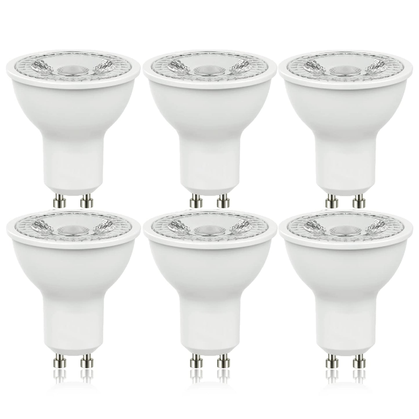 Geminilite GU10 LED Light Bulbs 5W 38°Beam 3000K Warm Light 6 Pack