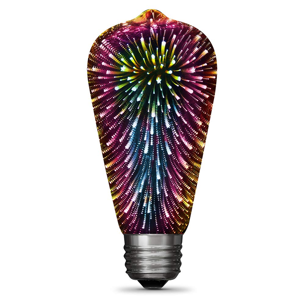 Feit Electric Infinity 3D Fireworks LED Light Bulb, ST19 LED Bulb, ST19/PRISM/LED,1 Count (Pack of 1), Multicolor
